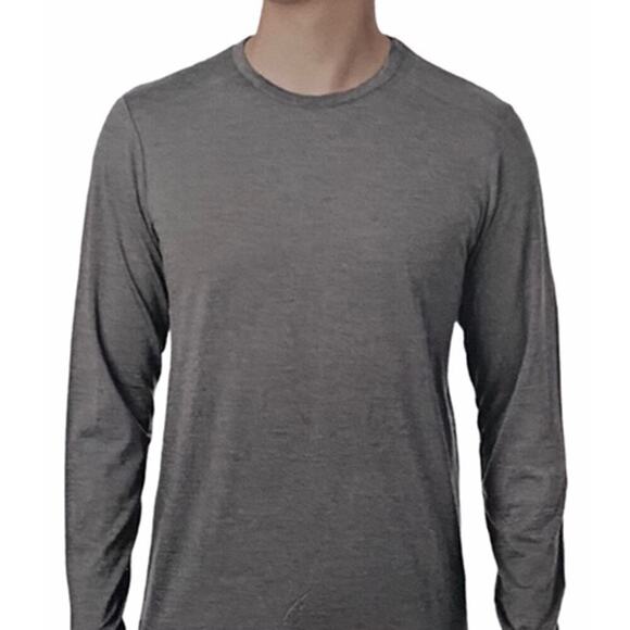 Karbon Merino Wool Crew Neck Long Sleeve Pullover Baselayer T-Shirt Grey XL - Picture 1 of 10
